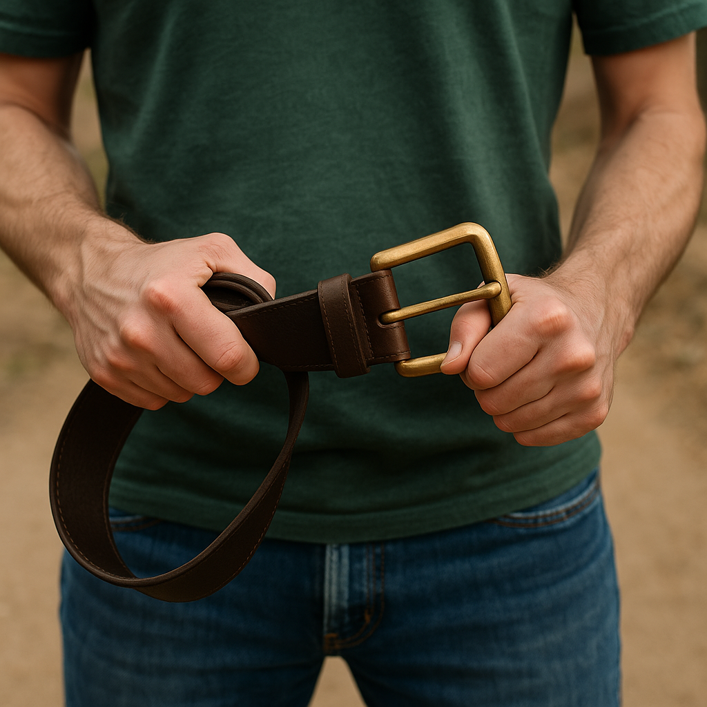 Ceinture utilisée comme arme improvisée en survie