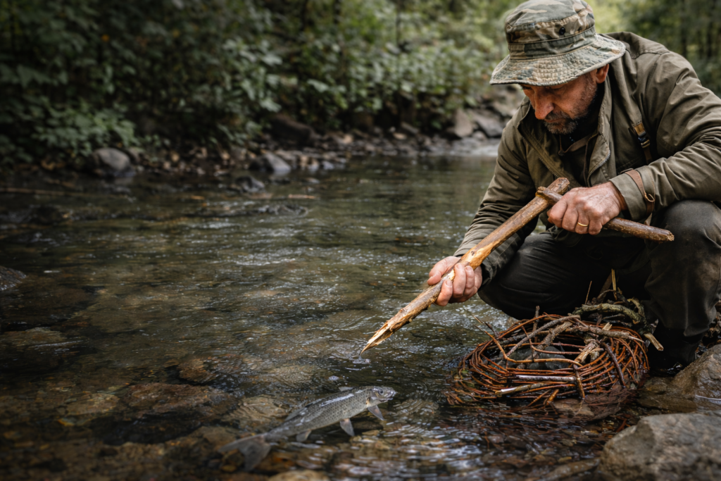 Techniques de pêche de survie sans canne ni hameçon