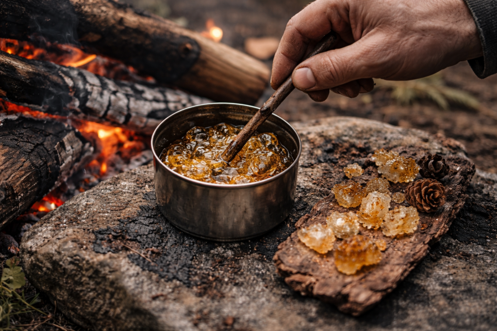 Fabriquer une colle naturelle de survie (résine, amidon, caséine) pour réparer un outil et prolonger l’autonomie