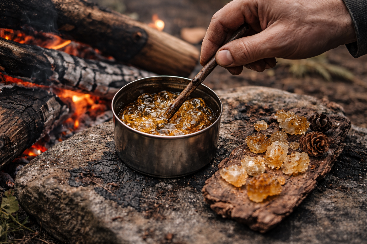Fabriquer une colle naturelle de survie (résine, amidon, caséine) pour réparer un outil et prolonger l’autonomie