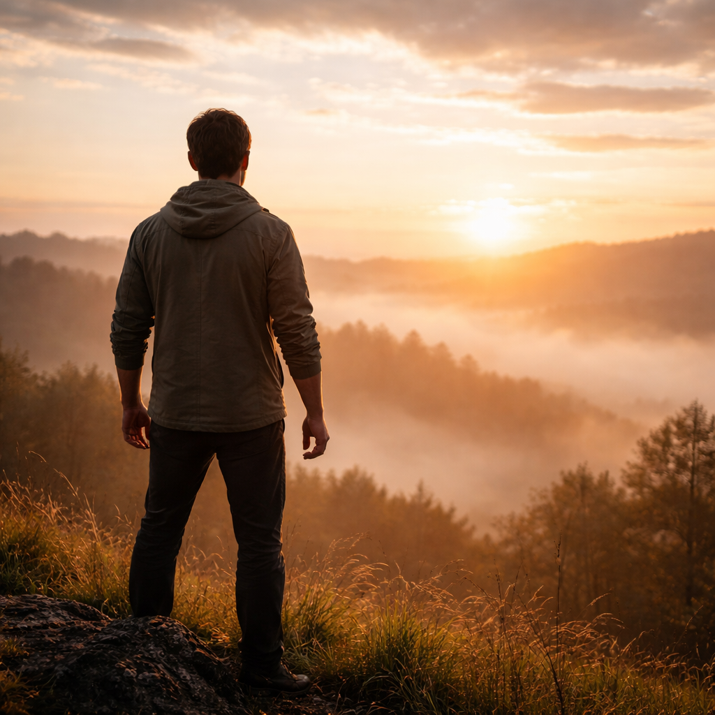 Scène réaliste : personne devant une fenêtre, carnet ouvert, checklist minimaliste, téléphone face cachée, lumière naturelle, posture calme. Pas de dramatisation.