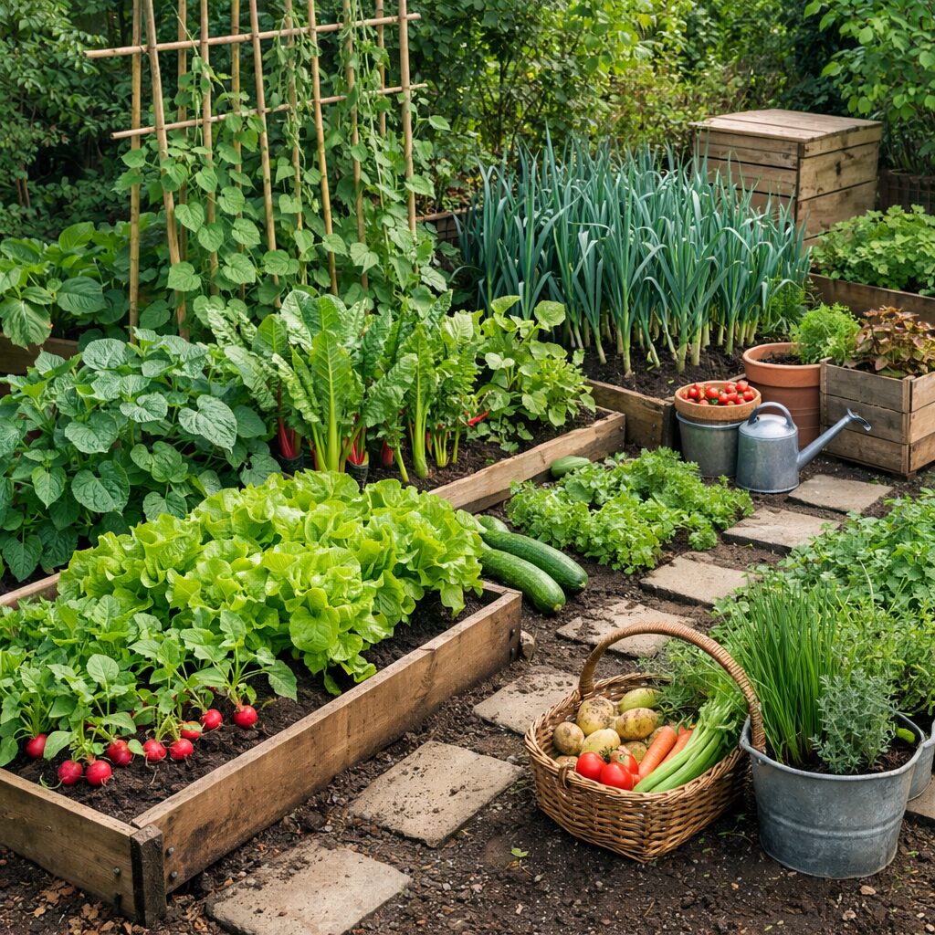 Comment produire de la nourriture sur un petit terrain Petit potager intensif avec cultures verticales, contenants et légumes utiles pour produire beaucoup de nourriture sur peu d’espace.
