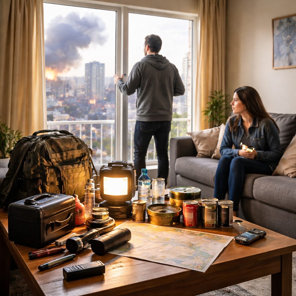 Comment sécuriser un appartement en situation de crise famille organisée dans un appartement en situation de crise, réserves d’eau, lampes et espace de vie sécurisé