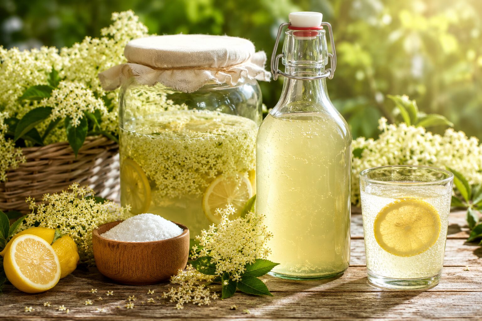 Ingredients d'été sur une table rustique