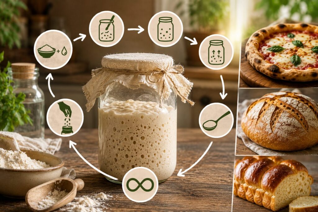 Préparation du levain et pain maison