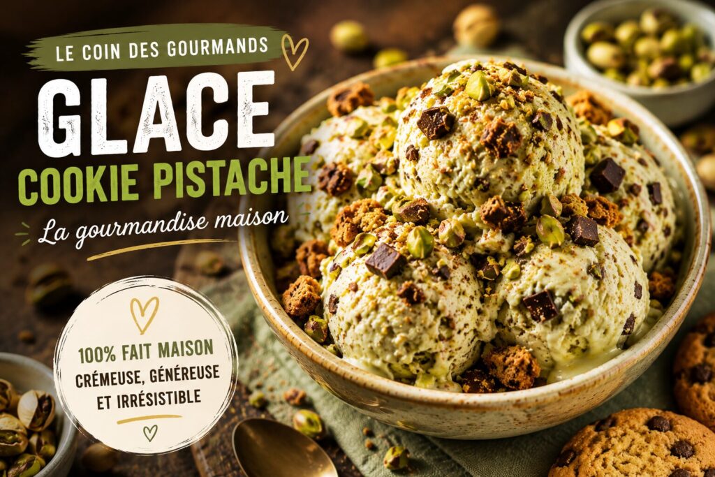 Glace cookie pistache maison